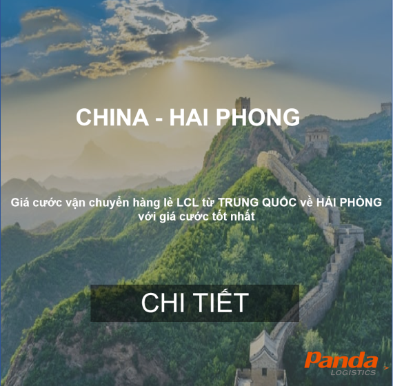 CƯỚC VẬN CHUYỂN HÀNG LẺ TỪ TRUNG QUỐC VỀ HẢI PHÒNG