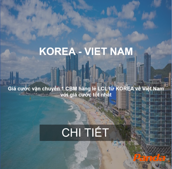 GIÁ CƯỚC VẬN CHUYỂN HÀNG LẺ TỪ HÀN QUỐC VỀ VIỆT NAM